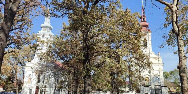 Episkop banatski Nikanor obišao radove na tornju crkve u Seleušu